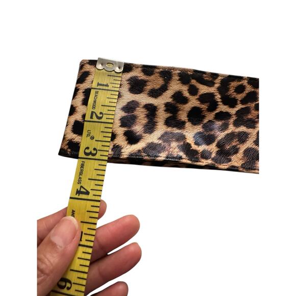 Leopard Print Faux Leather Obi Belt –‎ Adjustable Wrap Style Waist Cincher - Picture 2 of 4